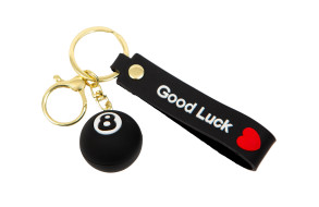 Брелок для ключів Куля №8 Good Luck, резиновий