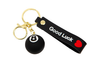 Брелок для ключів Куля №8 Good Luck, гумовий