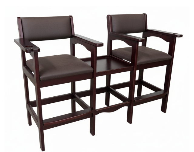 Кресло бильярдное двойное со столиком Premier Brown