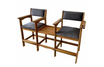 Крісло більярдне подвійне зі столиком Premier Grey Крісло більярдне подвійне зі столиком Premier Grey