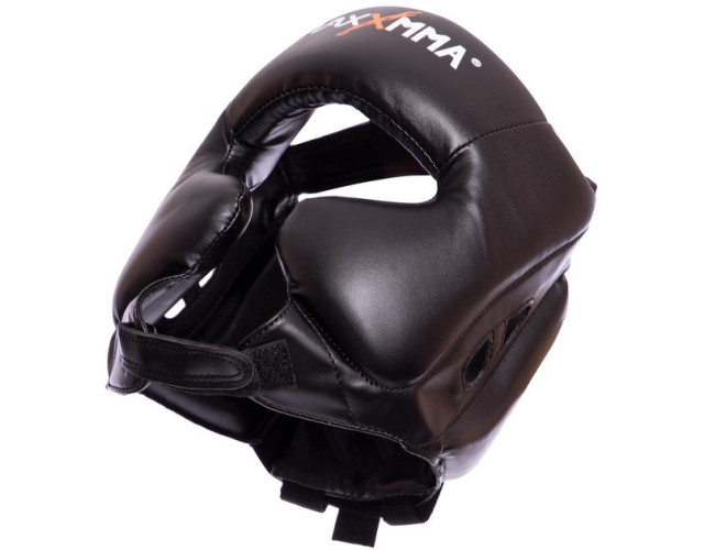 Боксерський набір MaxxMMA Рукавички для боксу GBH01 12уніцій та шолом для боксу MaxxMMA GB01s L-XL чорний