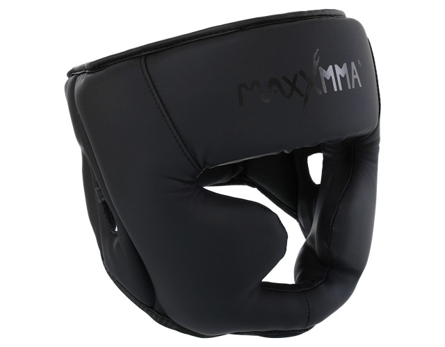 Боксерський набор MaxxMMA Перчатки боксерские  GB10 12унций + Шлем для бокса MaxxMMA GBH03 L черный