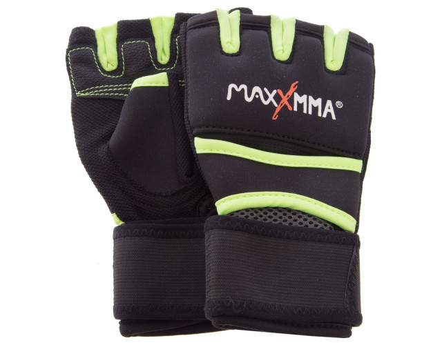 Перчатки-бинты для бокса MaxxMMA L/XL зеленые