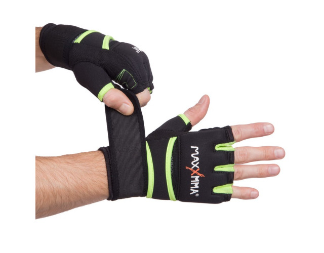 Перчатки-бинты для бокса MaxxMMA L/XL зеленые