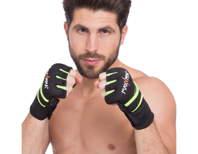 Перчатки-бинты для бокса MaxxMMA L/XL зеленые