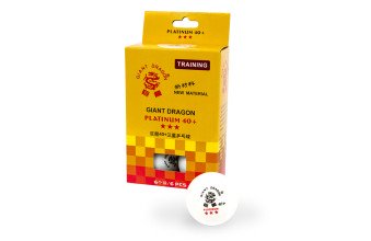 М`ячі для настільного тенісу Giant Dragon Training Platinum 40+ 3зір 6шт білі