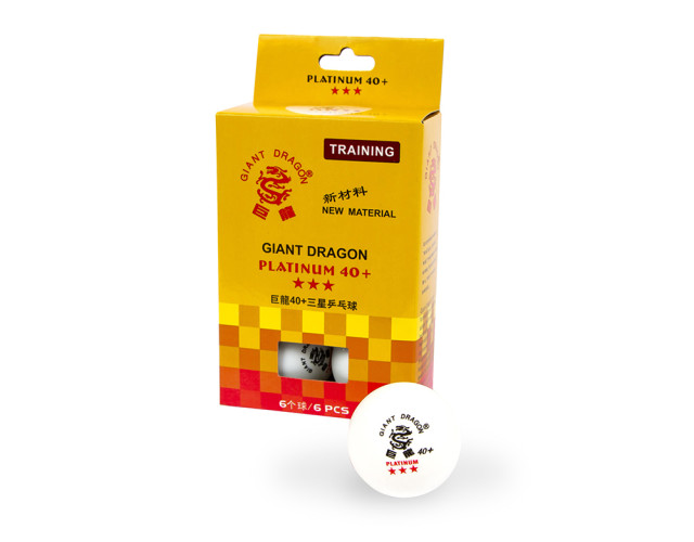 Мячи для настольного тенниса Giant Dragon Training Platinum 40+ 3зв 6шт белые