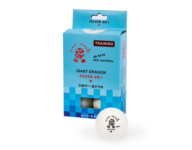М'ячі для настільного тенісу Giant Dragon Training Silver 40+ 1зір 6шт білі М'ячі для настільного тенісу Giant Dragon Training Silver 40+ 1зір 6шт білі