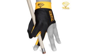 Рукавичка більярдна Tiger M чорна/жовта на ліву руку