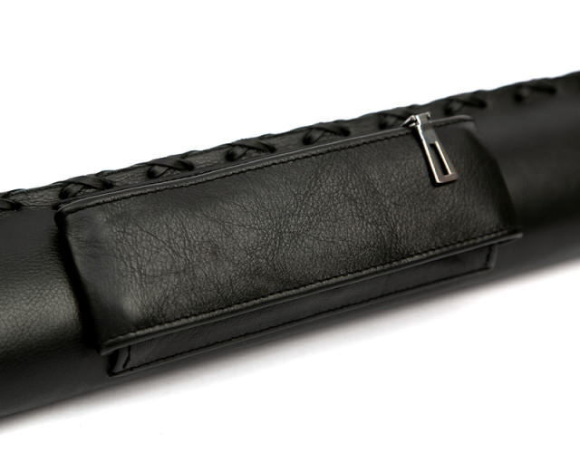 Колчан для кия Delux Black кожа