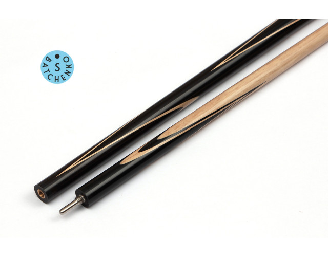 Кий Батченко 1х3 Черный граб 4 белых запила