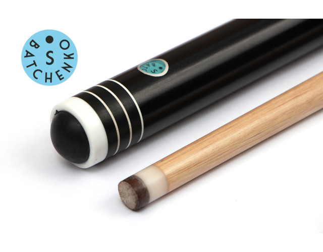 Кий Батченко 1х3 Черный граб 4 белых запила