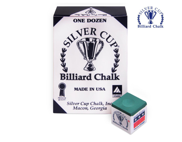 Мел бильярдный Silver Cup зеленый 12шт