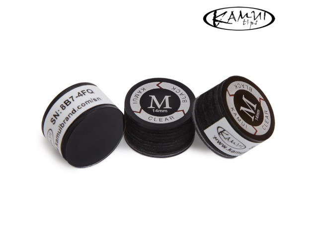 Наклейка для кия Kamui Clear Black D14мм Medium 1шт Наклейка для кия Kamui Clear Black D14мм Medium 1шт