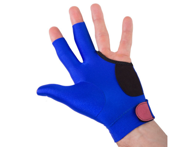 Перчатка для бильярда IBS синяя безразмерная на левую руку