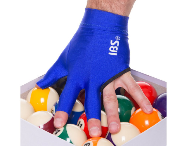 Перчатка для бильярда IBS синяя безразмерная на левую руку