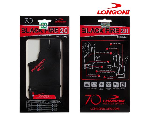 Рукавичка Longoni Black Fire 2.0 L чорна