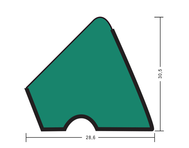 Резина для бортов Пирамида U118 160см 11Фт 6шт