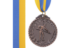 Медаль нагородна Чемпіон турніру з більярду 3 місце бронза d5см Медаль нагородна Чемпіон турніру з більярду 3 місце бронза d5см
