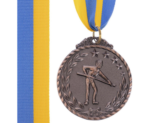 Медаль наградная Чемпион по бильярду 3 место бронза d5см Медаль наградная Чемпион по бильярду 3 место бронза d5см