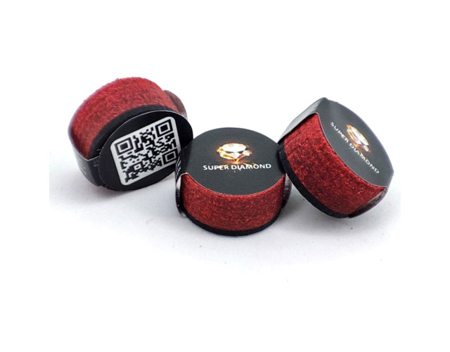 Наклейка для кию Super Diamond Red  Medium з фіброю 13мм 1шт