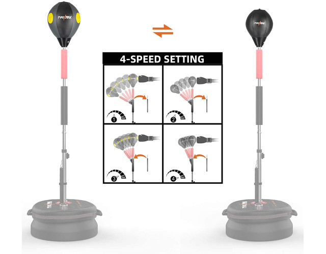 Груша для бокса скоростная напольная водоналивная с чехлом-утяжелителем и перчатками MAXXMMA RAB04