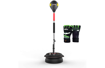 Груша для бокса скоростная напольная водоналивная с чехлом-утяжелителем и перчатками MAXXMMA RAB04