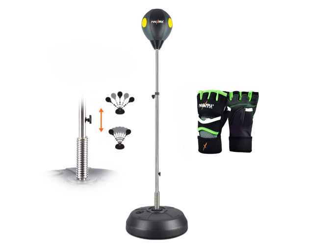 Груша для бокса скоростная напольная водоналивная с перчатками MAXXMMA RAB02-A