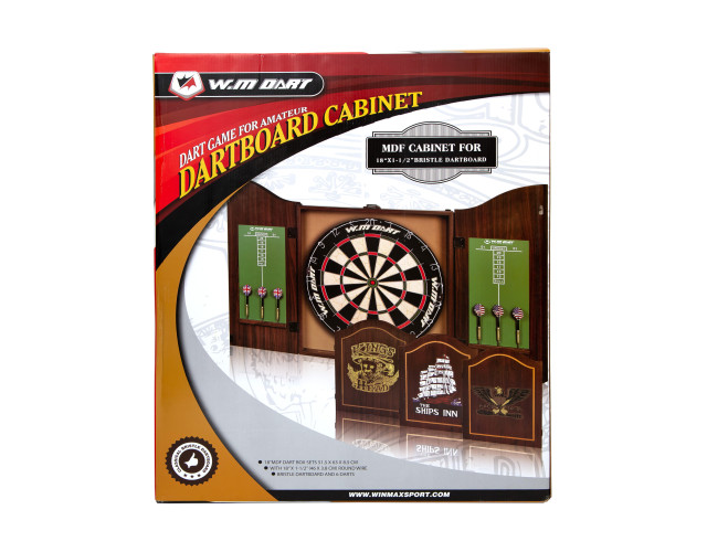 Дартс с кабинетом мишень 45см сизаль Winmax Kings Head  6 дротиков