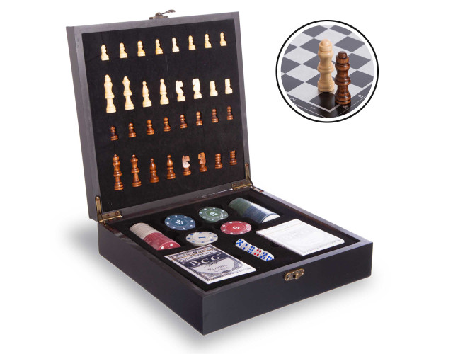 Набор Casino 3в1 шахматы покер карты