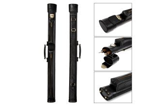  Тубус для кия Delux Black кожа , пирамида