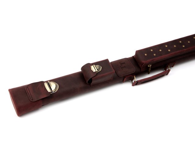 Тубус для кия Delux Red шкіра, піраміда